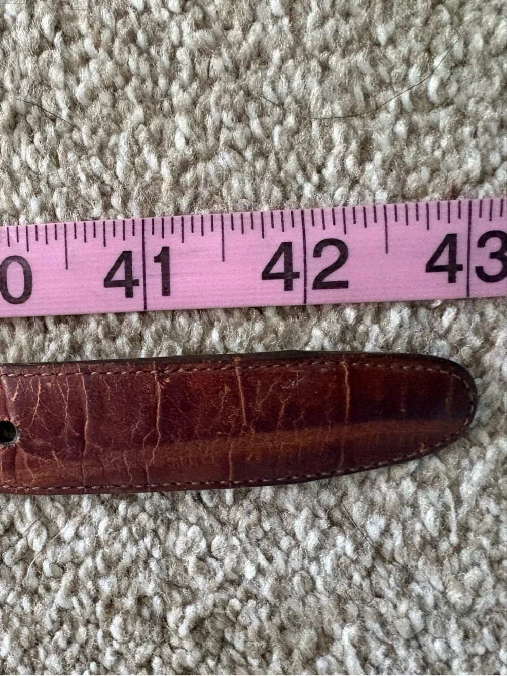 Vintage Brighton Brown Faux Croc Leather Textured Belt Gold Buckle Size 38 USA